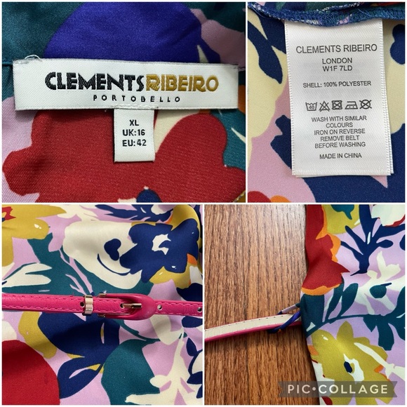 Clements Ribeiro floral sleeveless dress size XL - Picture 12 of 14